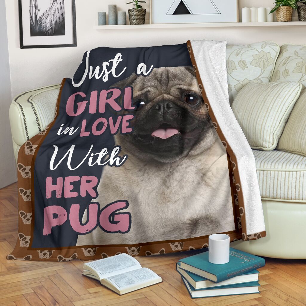 Pug Sherpa Fleece Blanket
