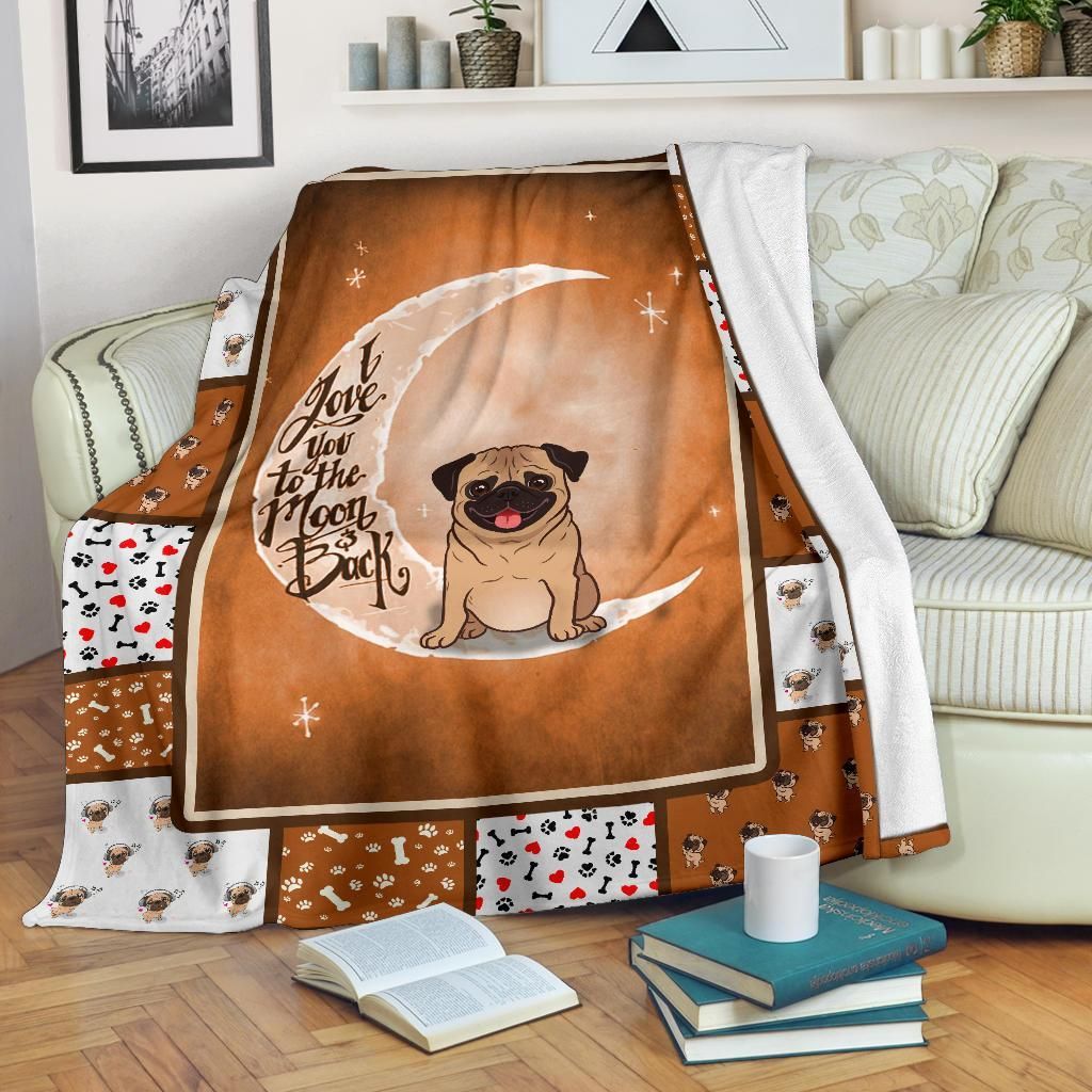 Pug Sherpa Fleece Blanket