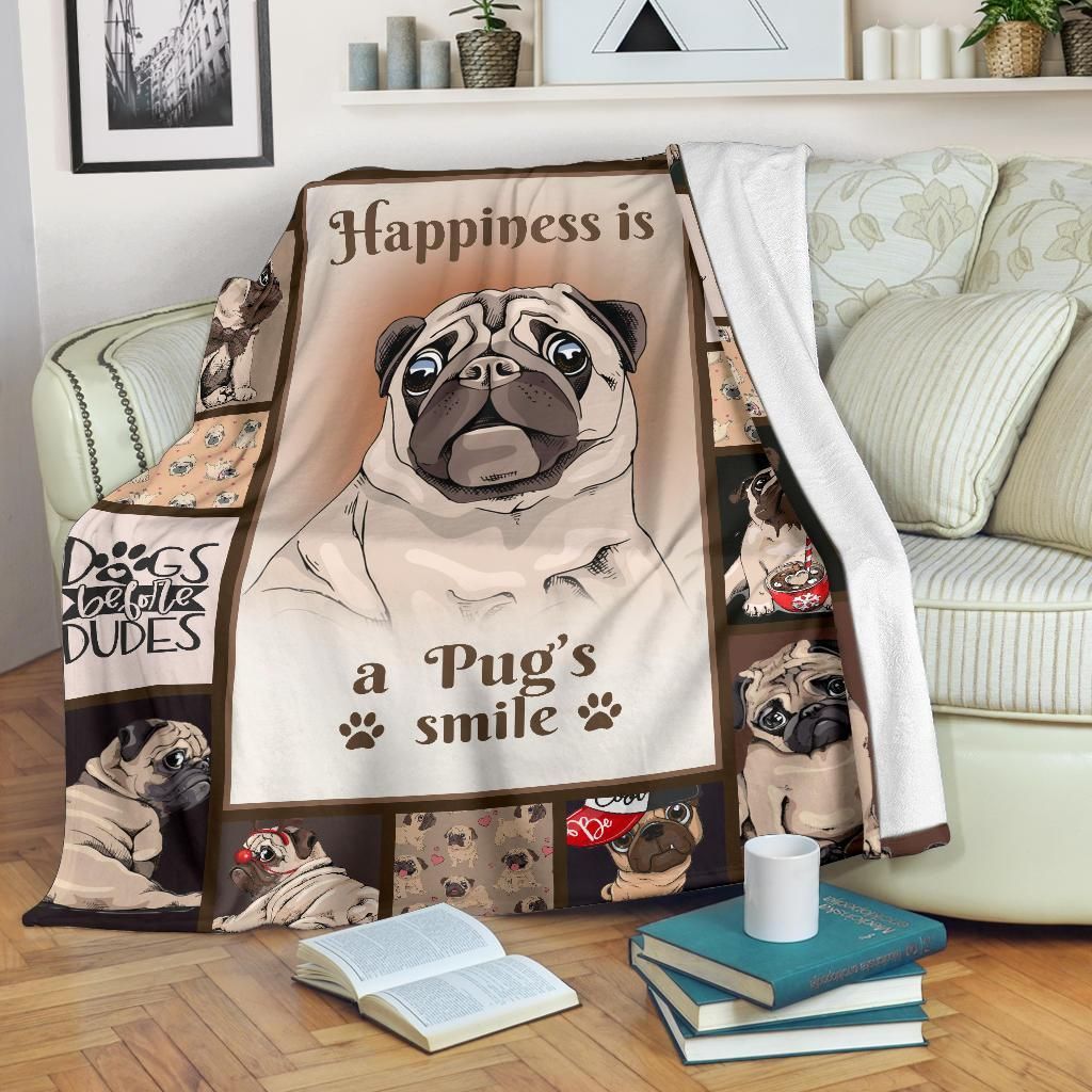 Pug Sherpa Fleece Blanket