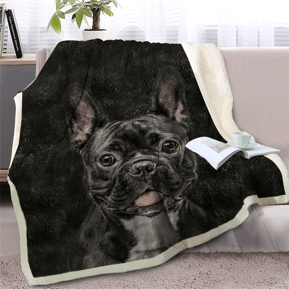 Pug Sherpa Fleece Blanket