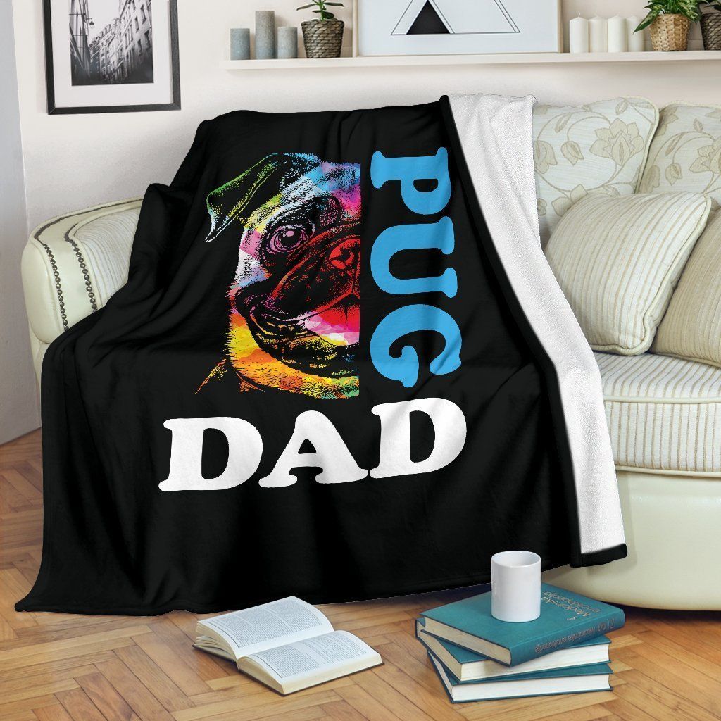 Pug Dad Sherpa Fleece Blanket