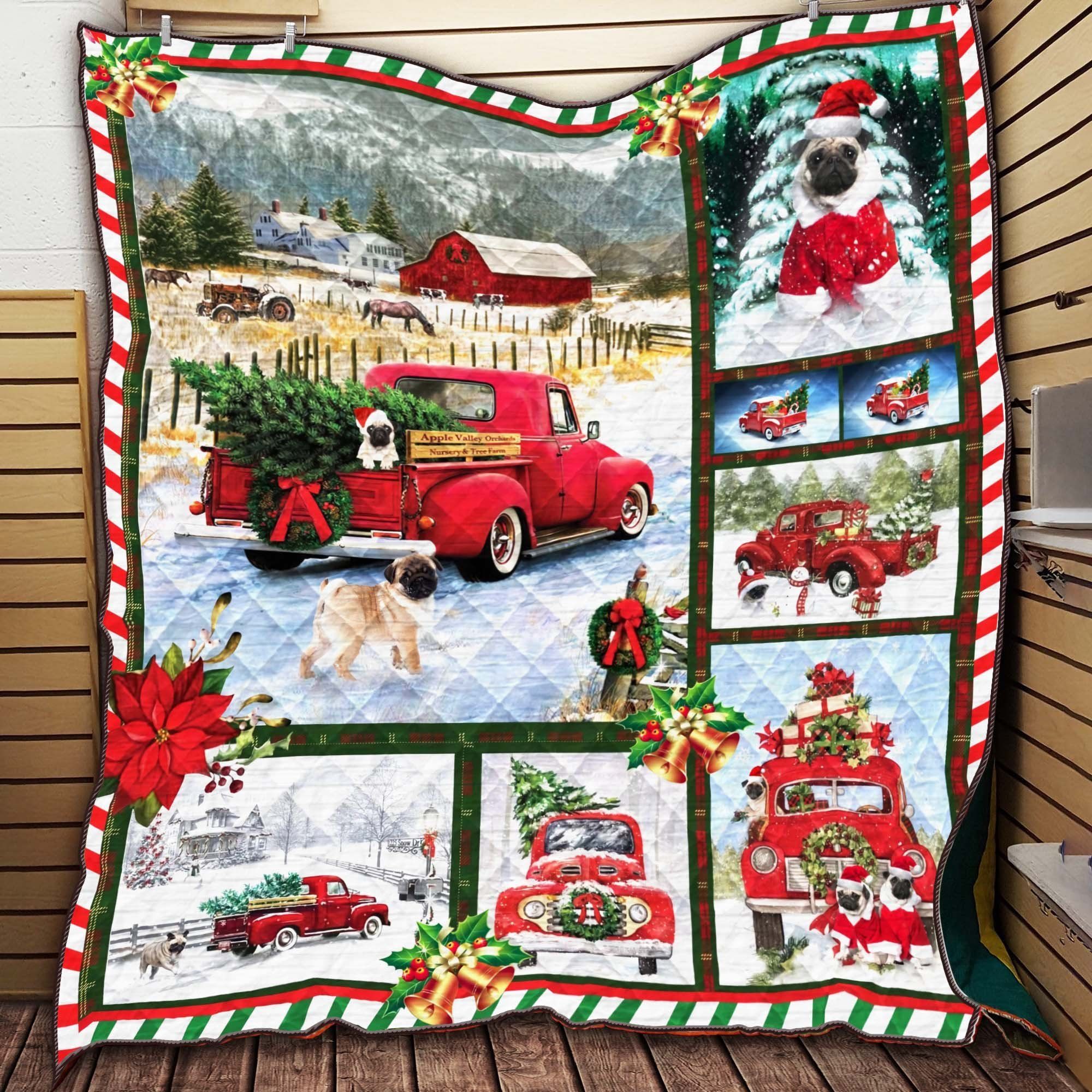 Pug Dog And Christmas So Amazing Quilt Blanket Dhc09121916Dd