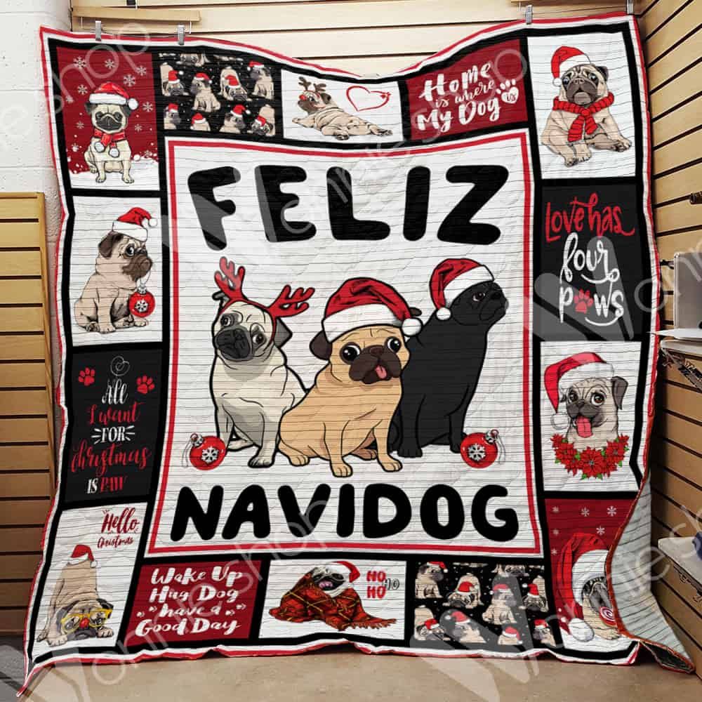 Pug Dog Christmas LNT0312047 Quilt Blanket
