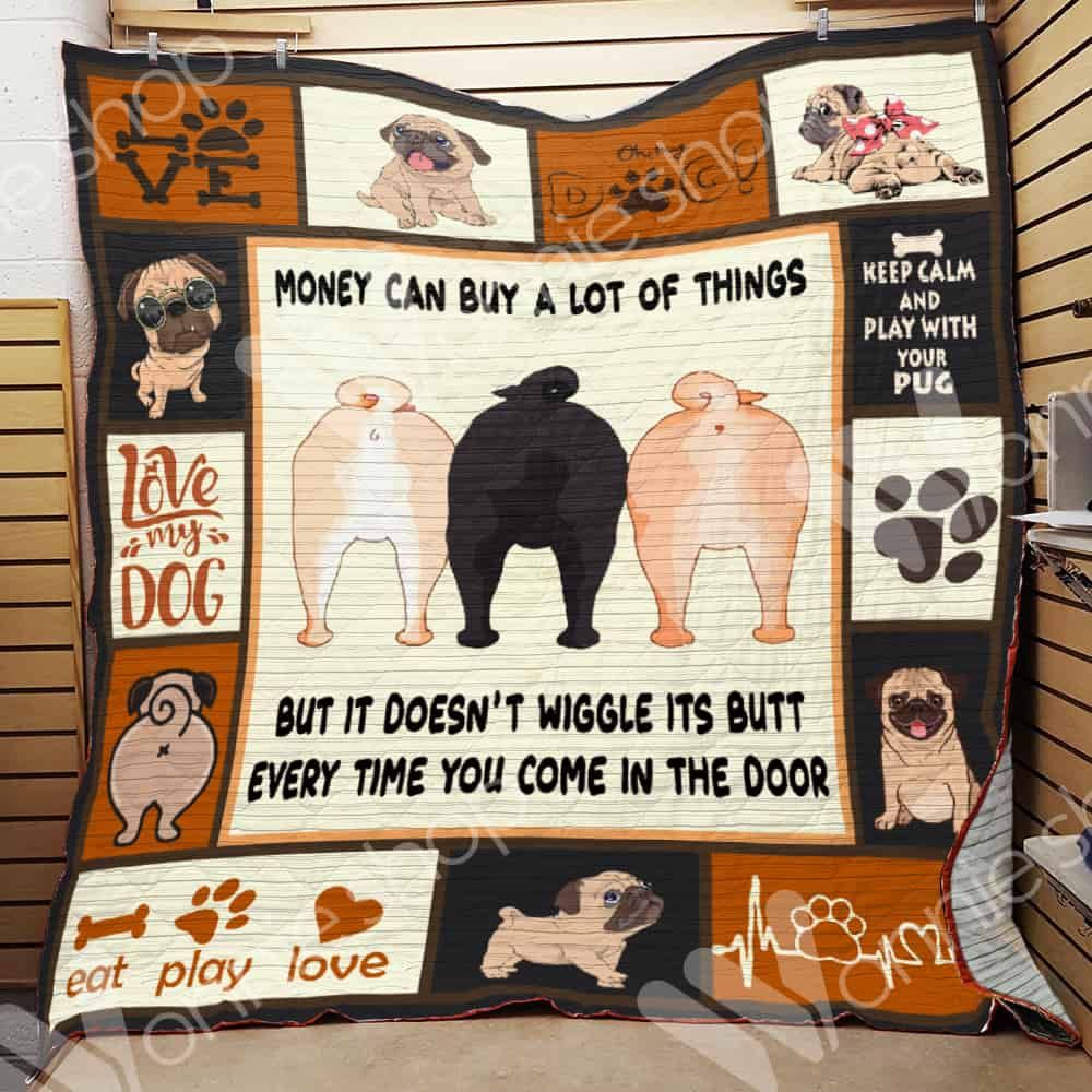 Pug Dog CL15100286MDQ Quilt Blanket