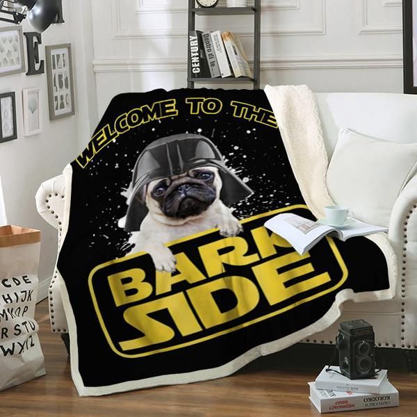 Pug Dog Sherpa Fleece Blanket