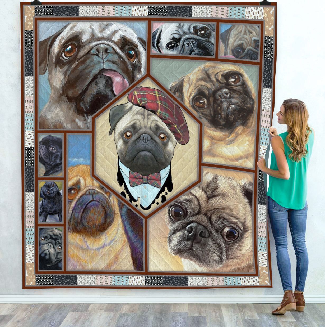 Pug Dog Quilt Blanket C9B060601CT