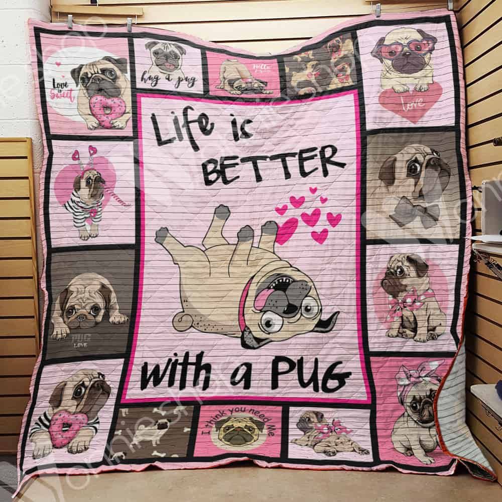 Pug Dog Quilt Blanket DHC1002589TD