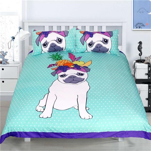 Pug Dog Themed Bedding Set