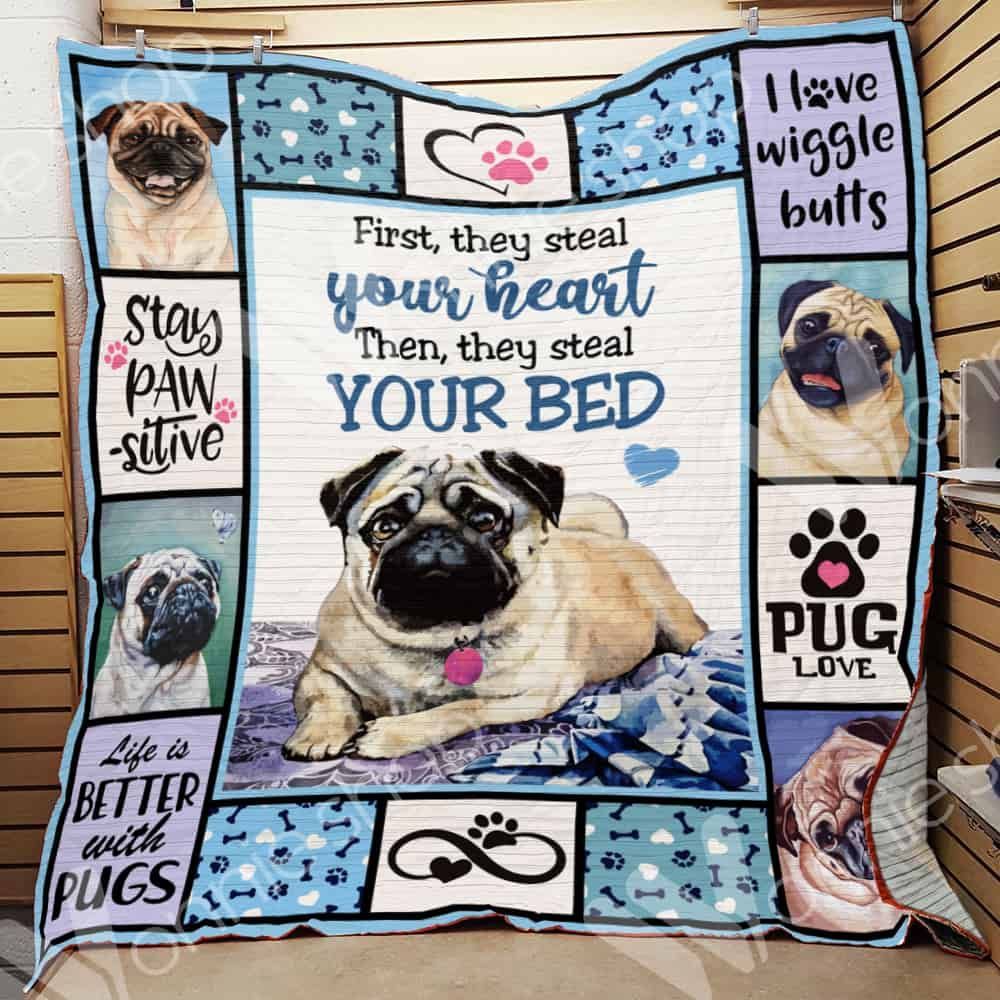 Pug Dog They Steal Your Heart GS-CL-LD0701 Quilt Blanket