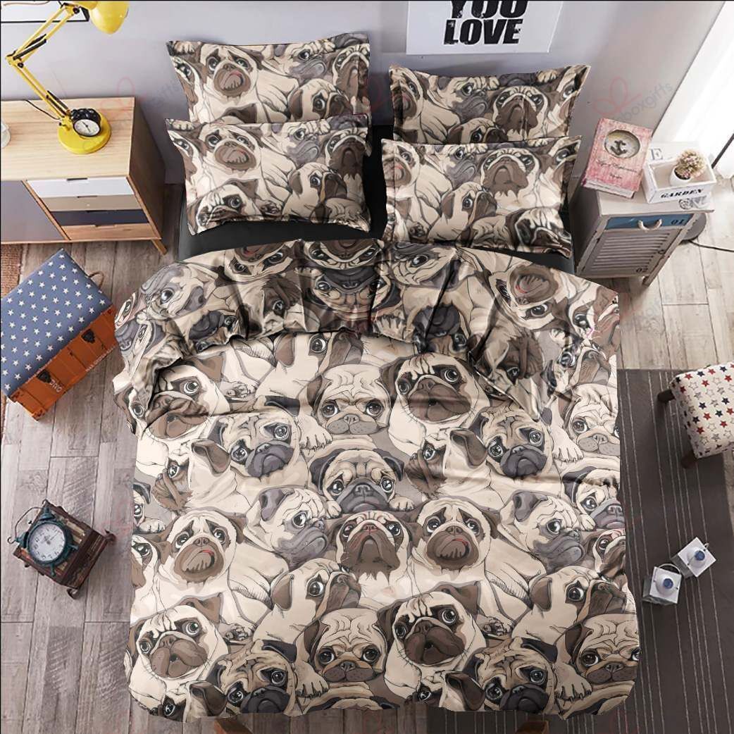 Pug Dogs Printed Bedding Set