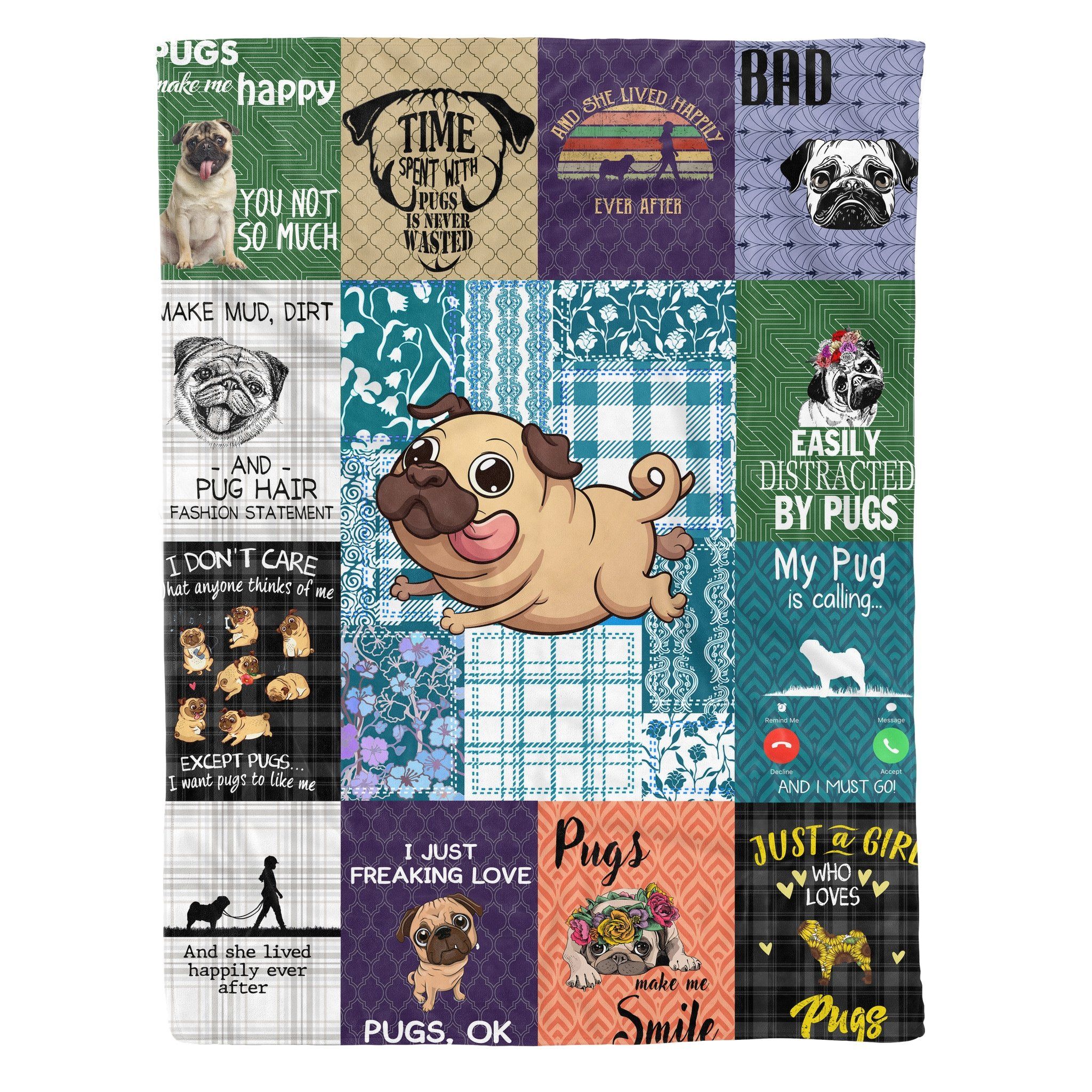 Pug Fleece Blanket