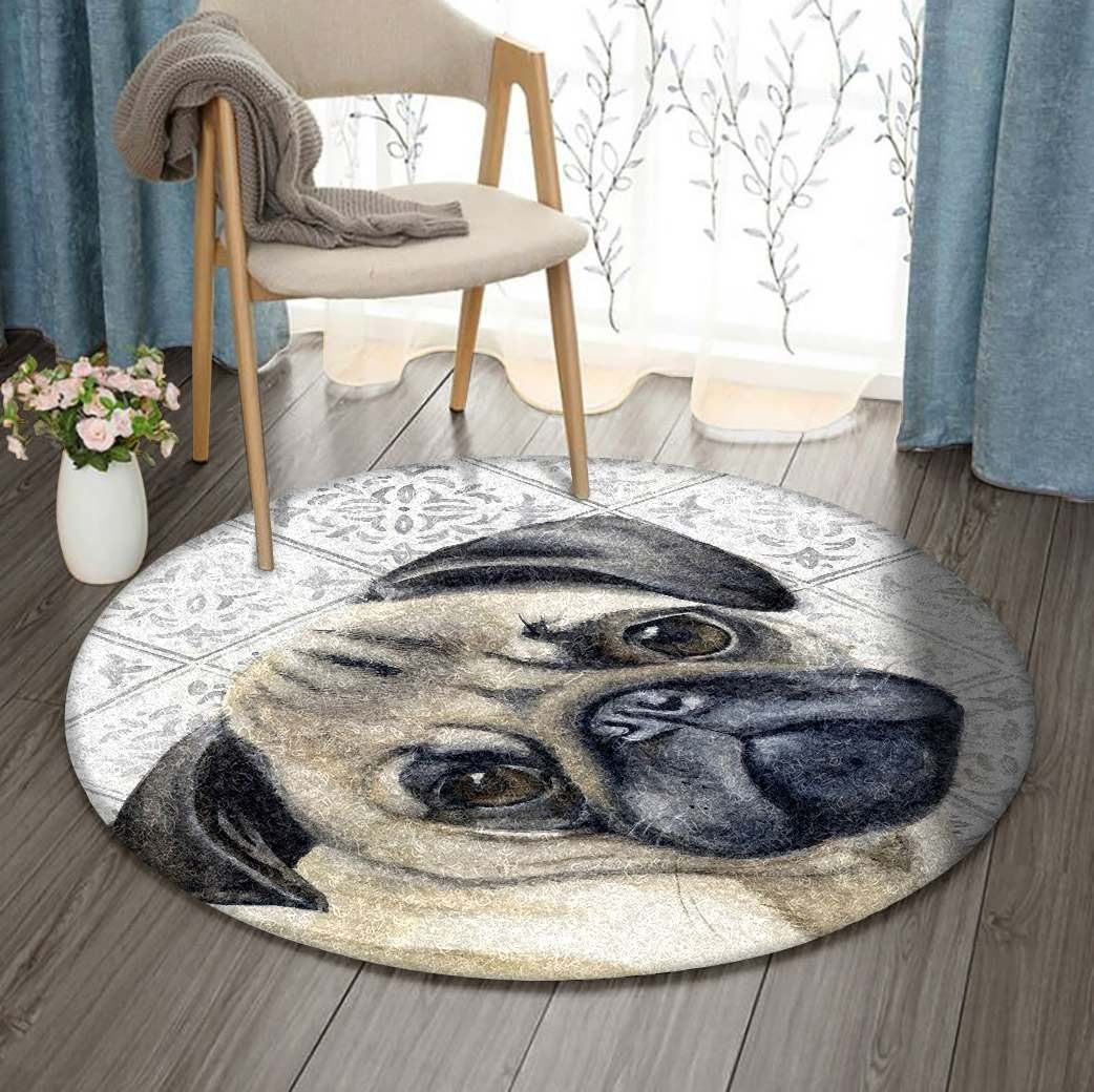 Pug Round Carpet