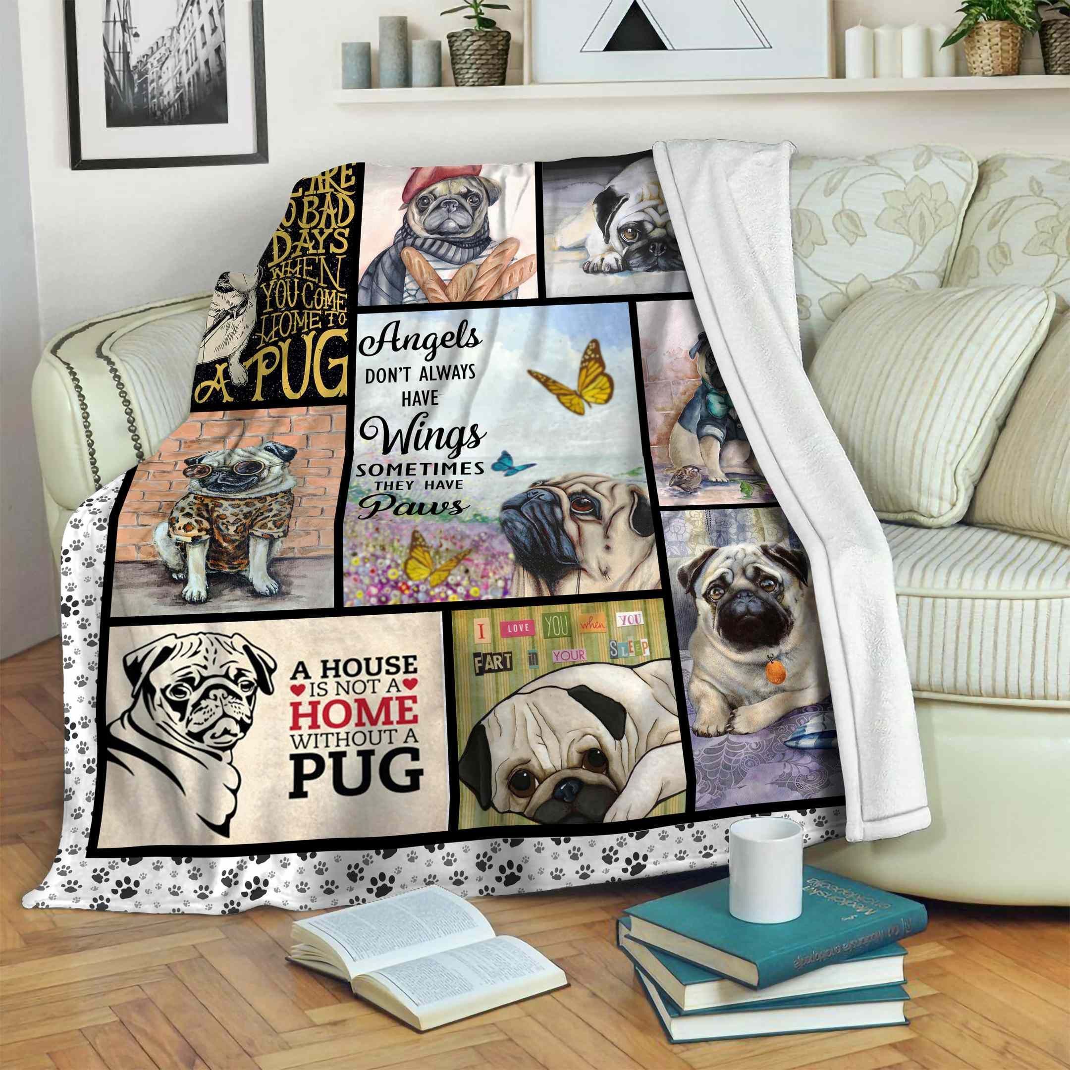 Pug Fleece Blanket
