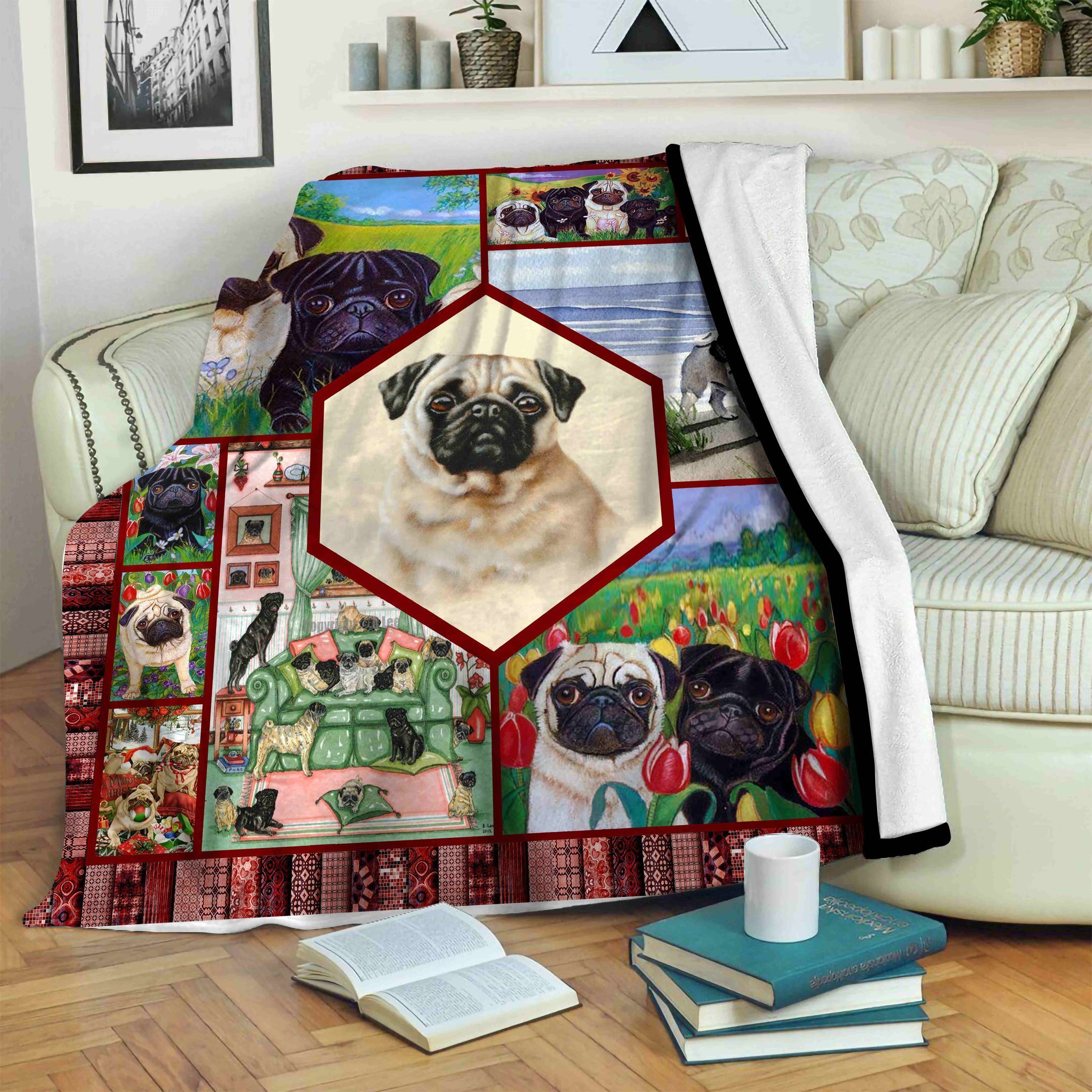 Pug Fleece Blanket