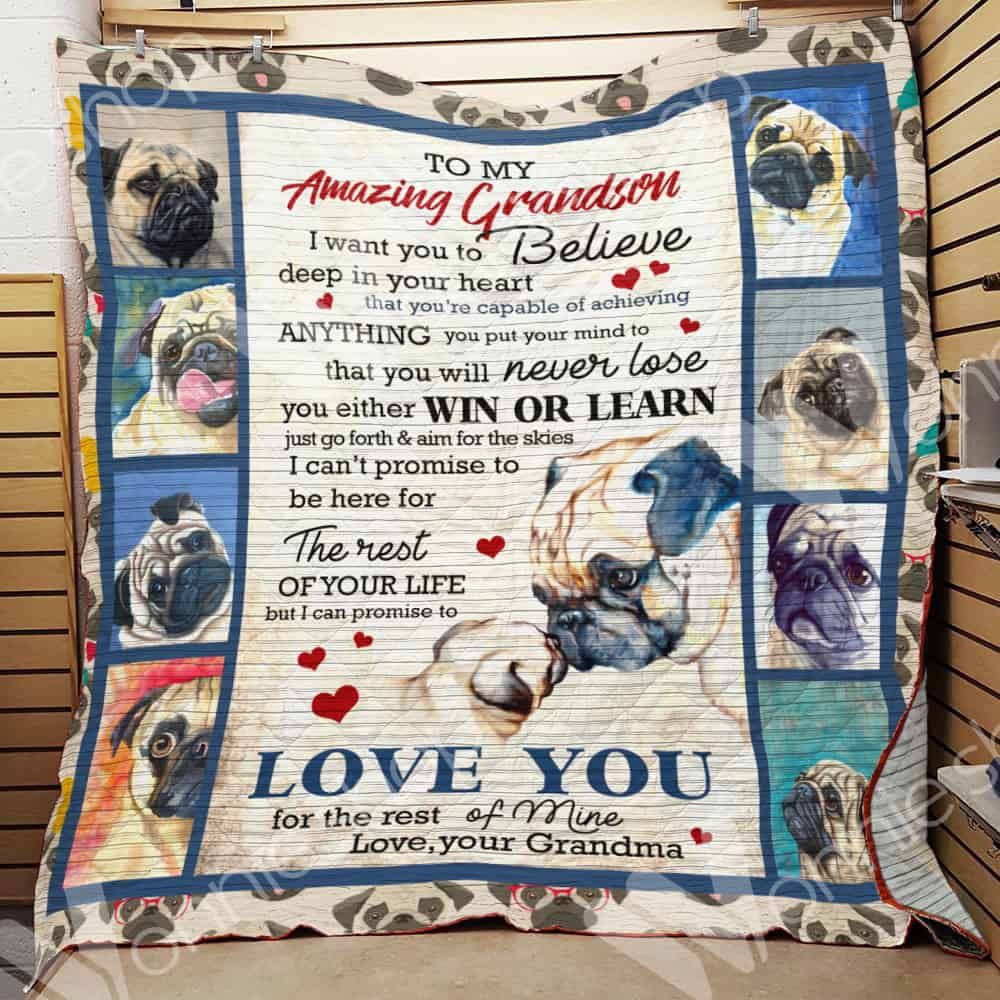Pug Grandma CL15100297MDQ Quilt Blanket
