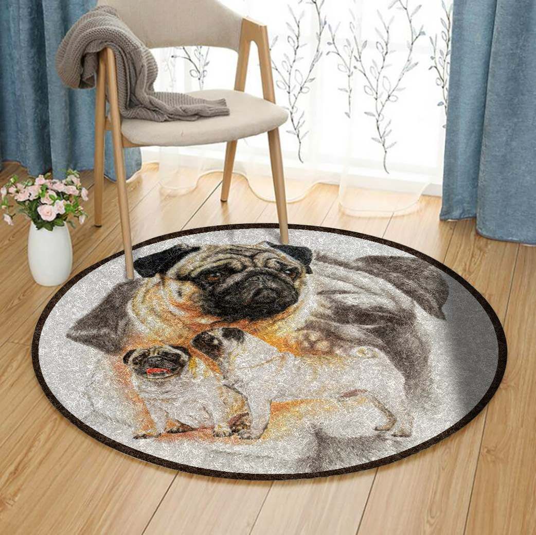 Pug Round Carpet