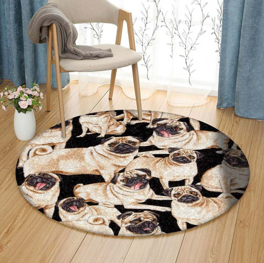 Pug Round Carpet