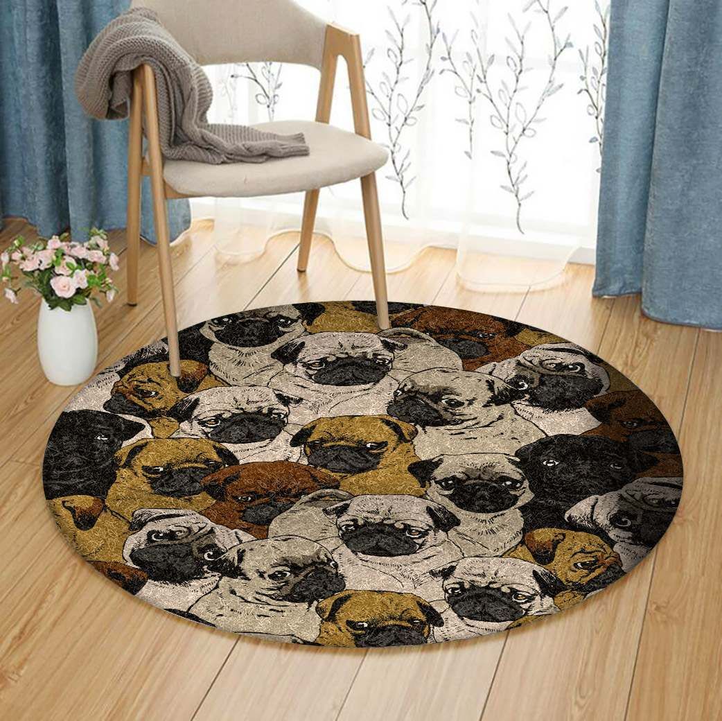 Pug Round Carpet