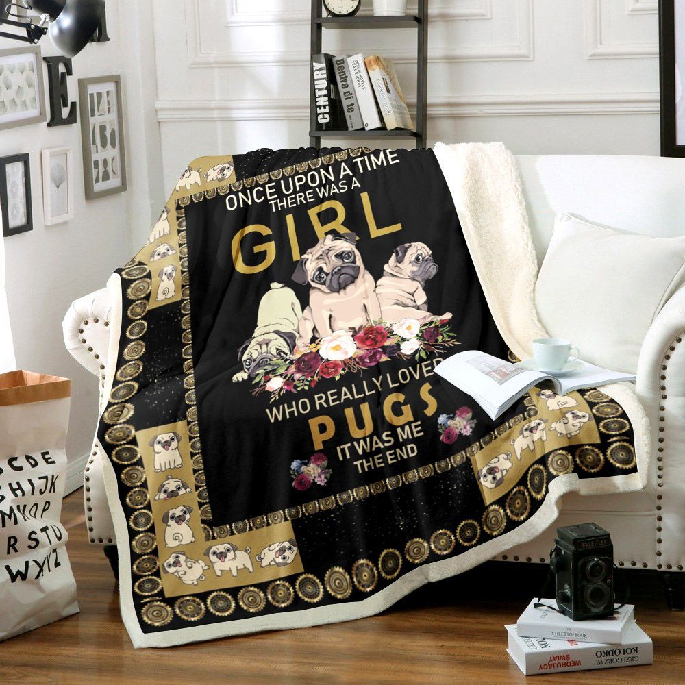 Pug Sherpa Fleece Blanket