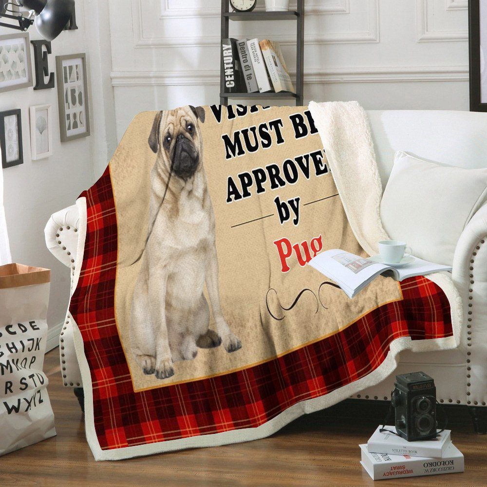 Pug Sherpa Fleece Blanket