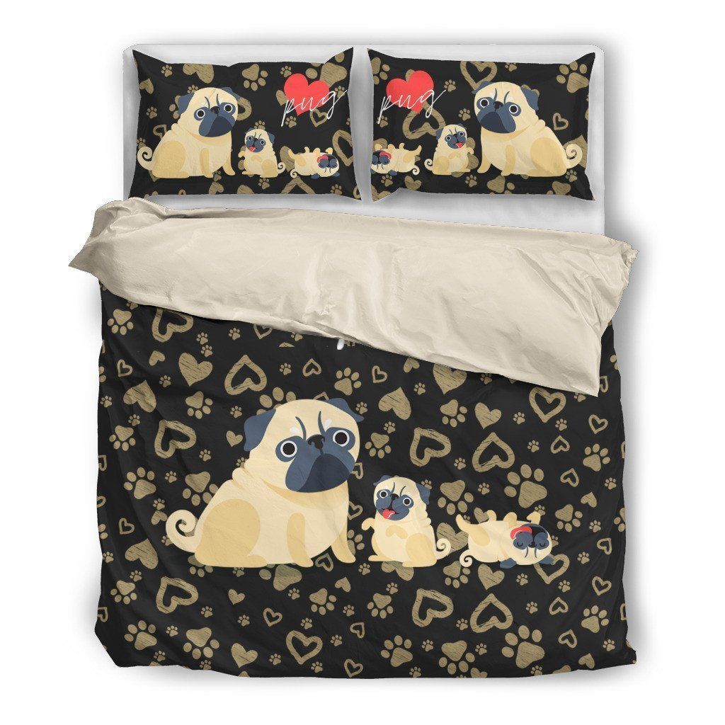 Pug I Love You Mom Bedding Set
