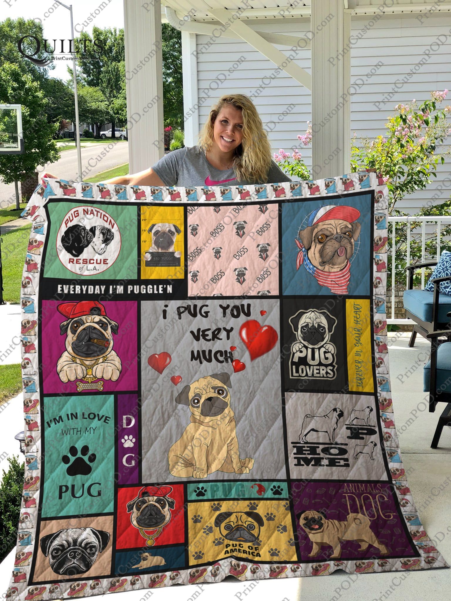 Pug I Pug You Quilt Blanket Dhc04011907Dd