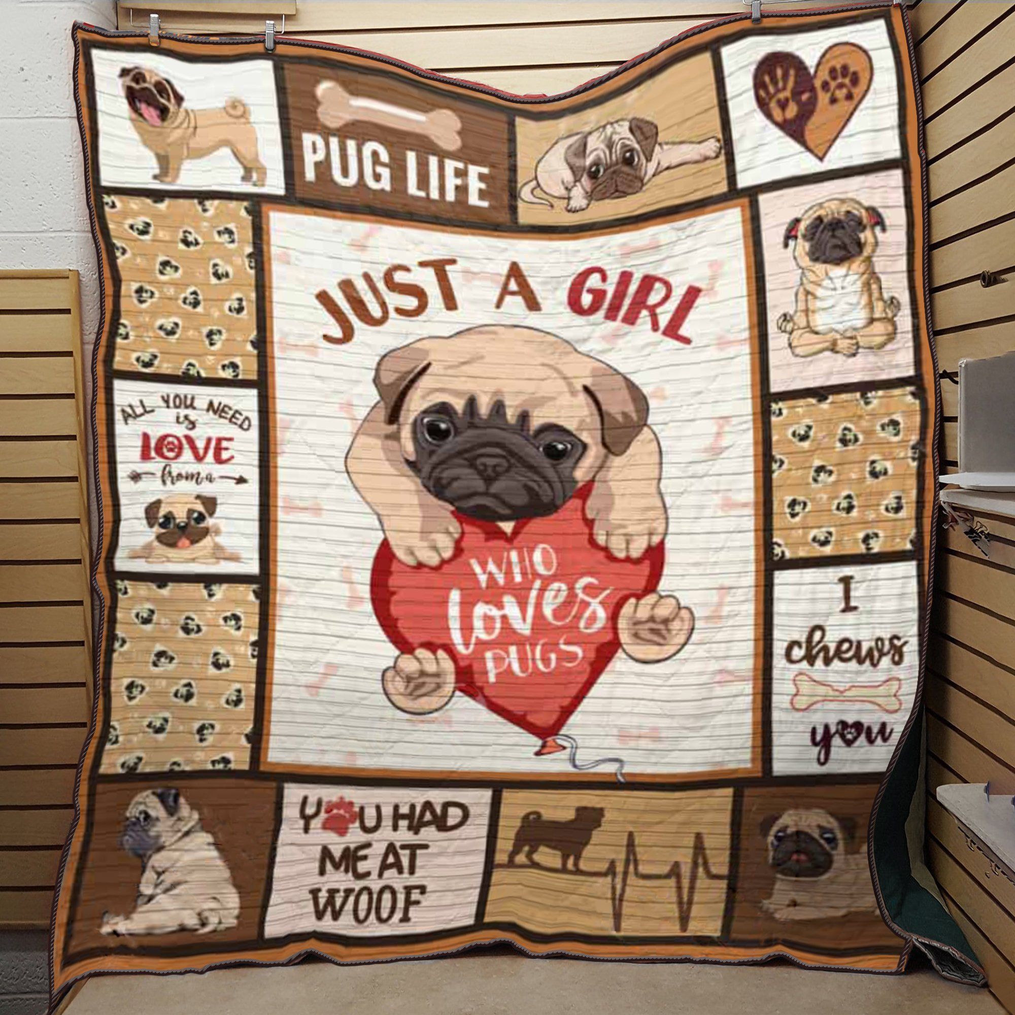 Pug Just Love Quilt Blanket Dhc09121844Dd