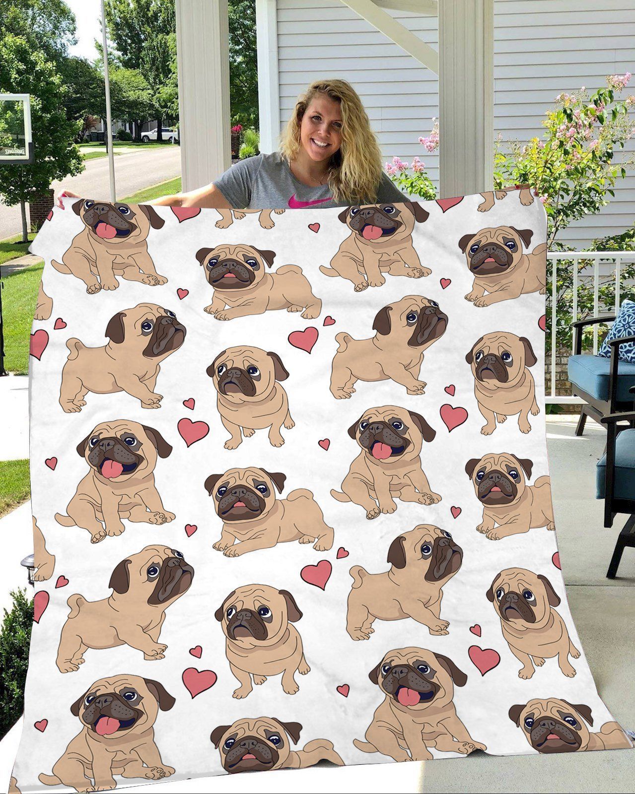 Pug Love Sherpa Fleece Blanket