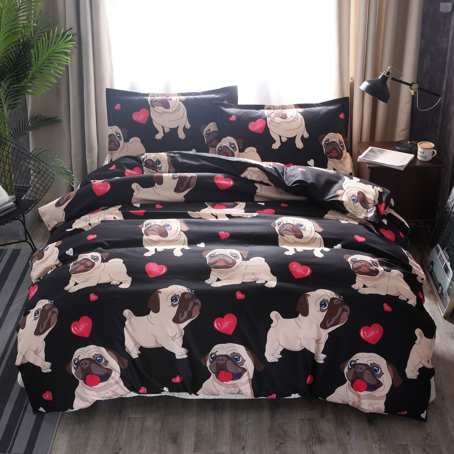 Pug Love Comforter Bedding Set