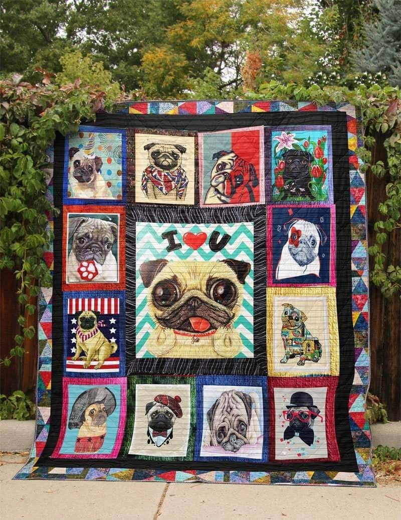 Pug Love You By All My Heart Quilt Blanket Dhc03011348Dd