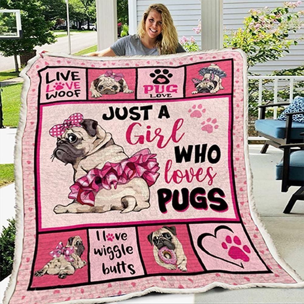 Pug Lovely Dog Sherpa Fleece Blanket