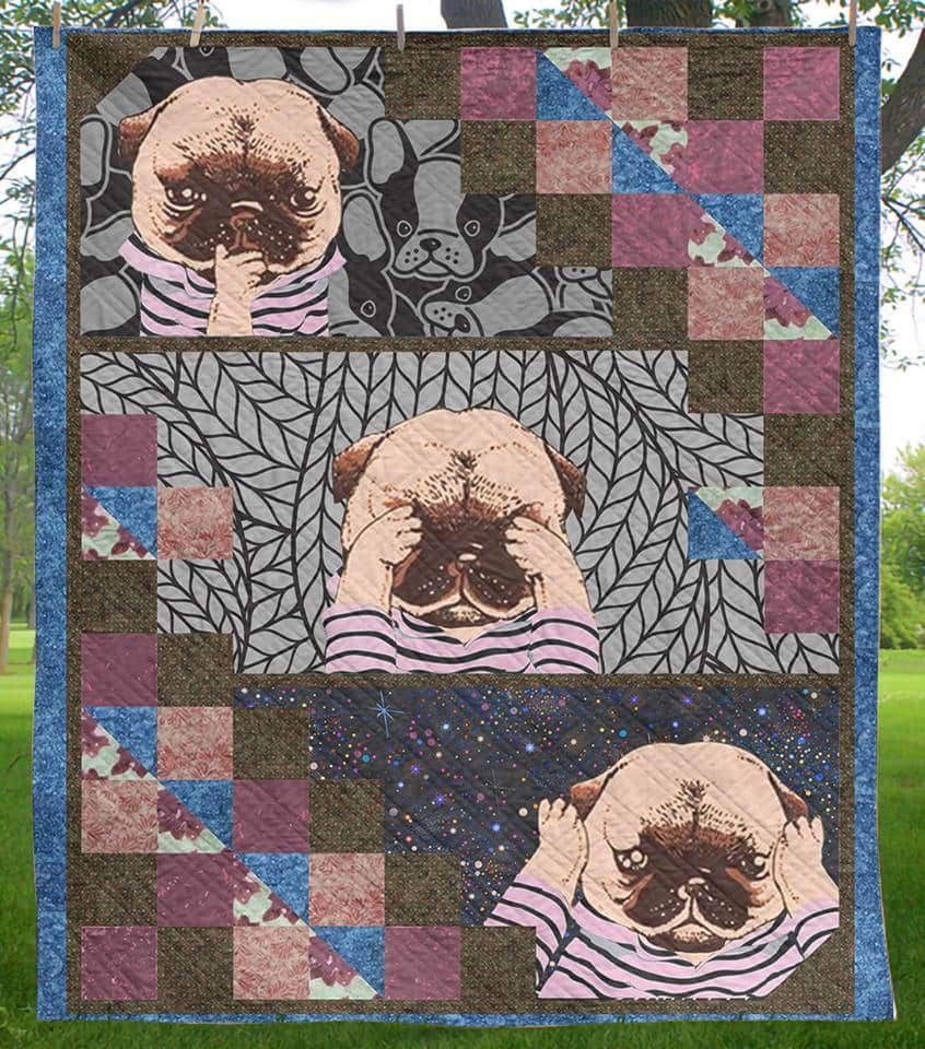 Pug Lovely Pug Faces Quilt Blanket DHC020120852TD