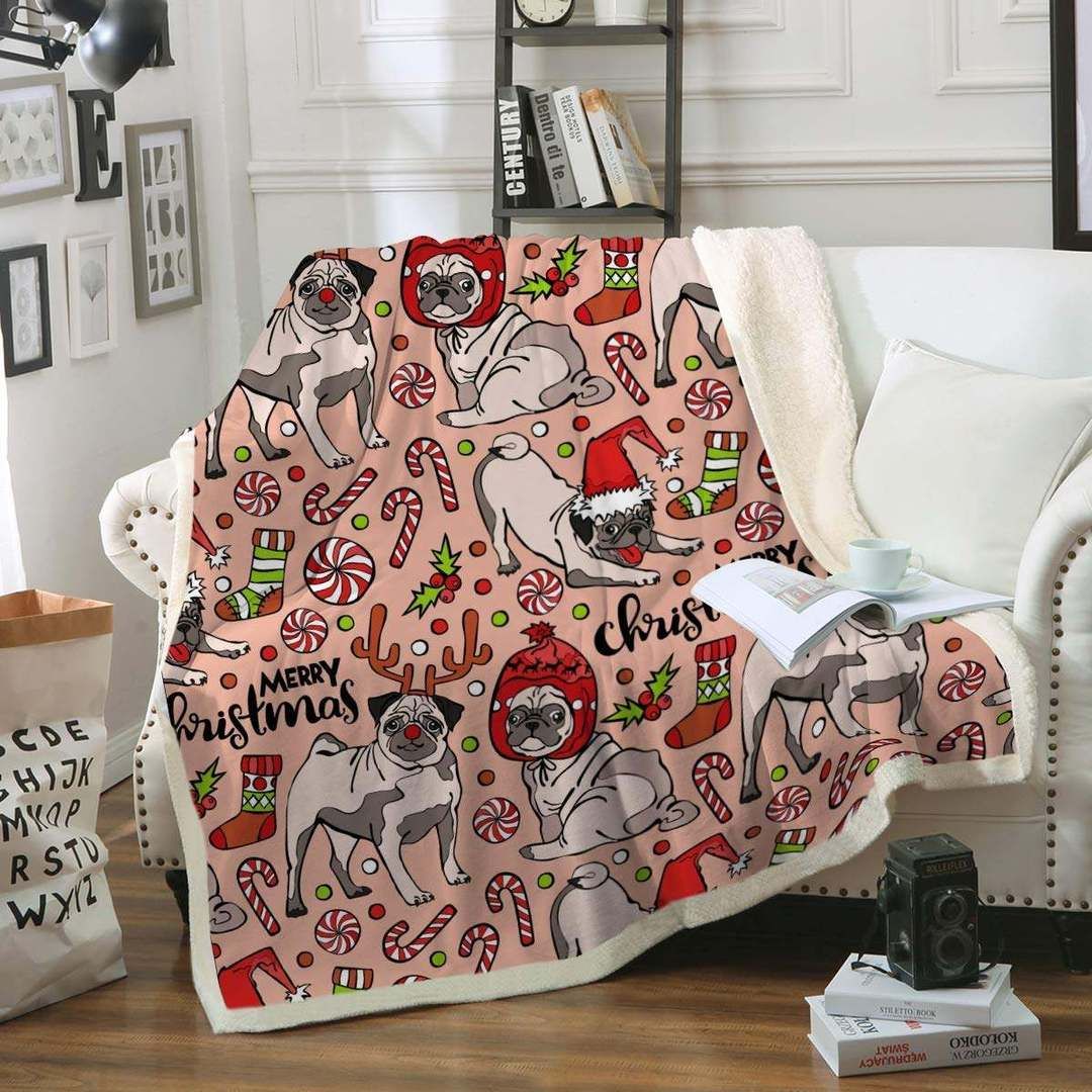 Pug Lover Gifts Sherpa Fleece Blanket