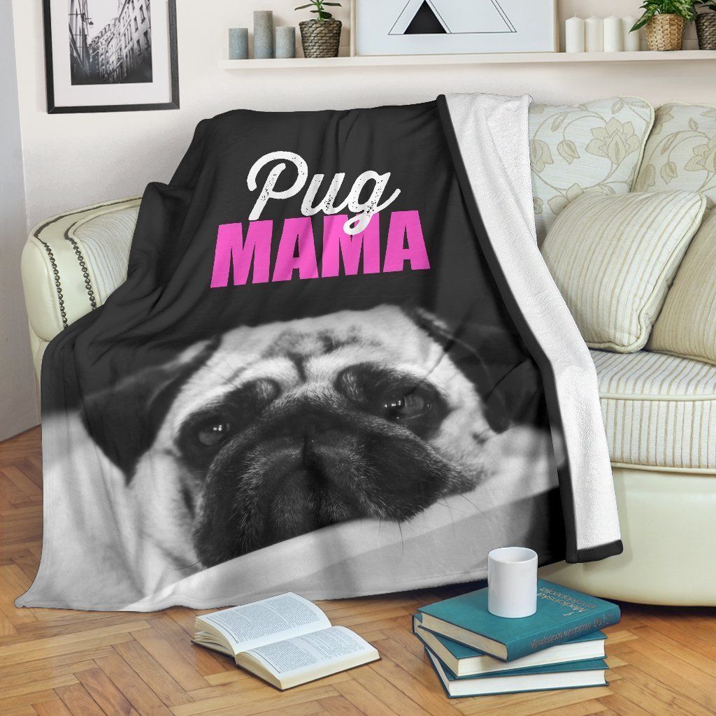 Pug Mama Sherpa Fleece Blanket