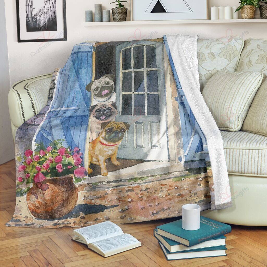 Pug Fleece Blanket