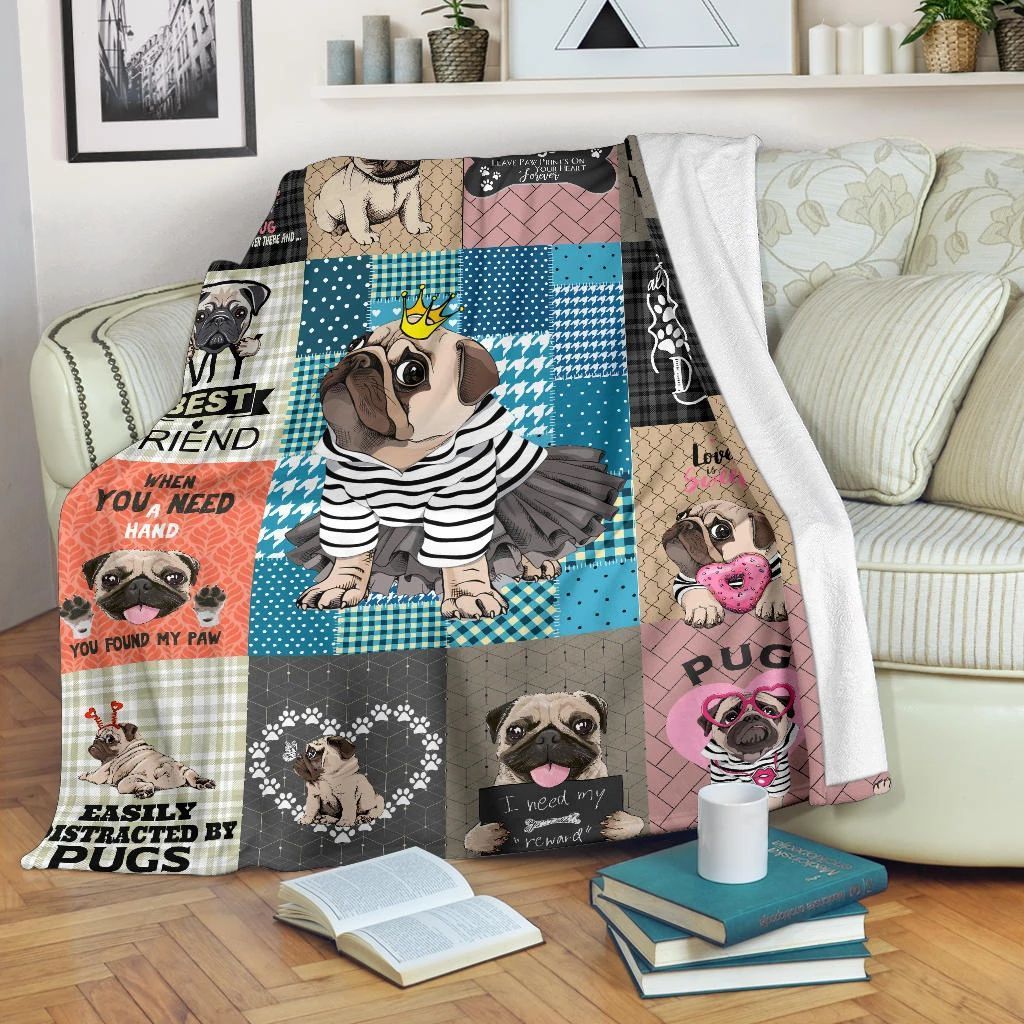 Pug My Best Friend Sherpa Fleece Blanket