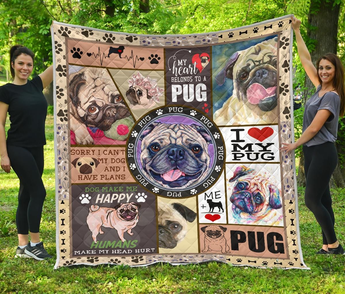 Pug My Heart Belongs To A Pug Quilt Blanket DHC3112728TD