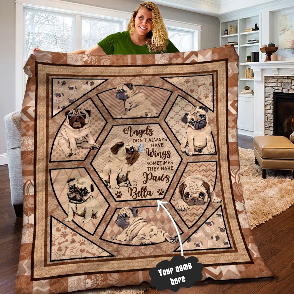 Pug Personalized Quilt Blanket LML080607DT