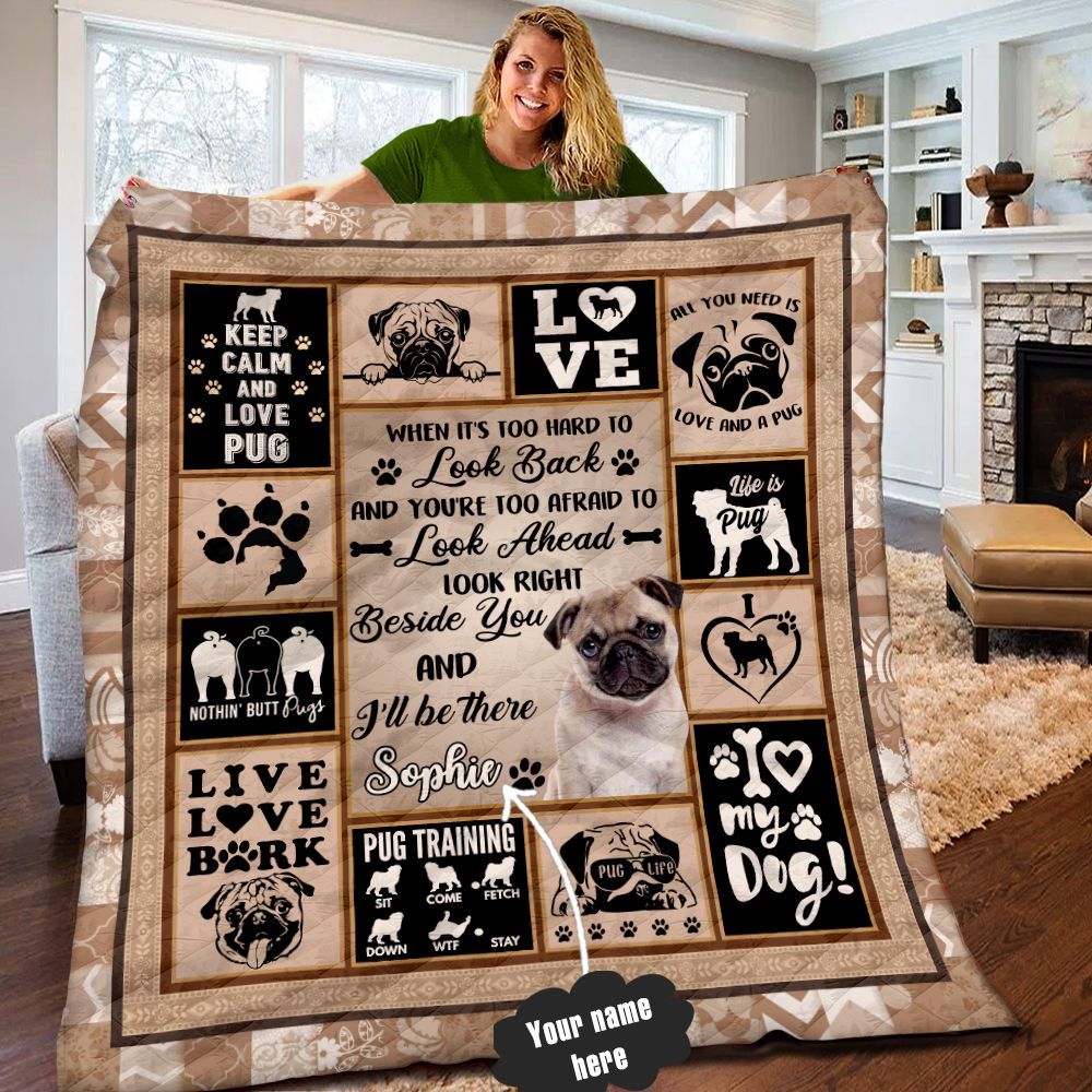 Pug Personalized Quilt Blanket LML180664DT