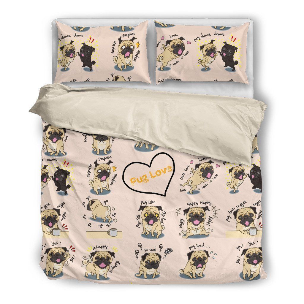 Pug Pink Bedding Set