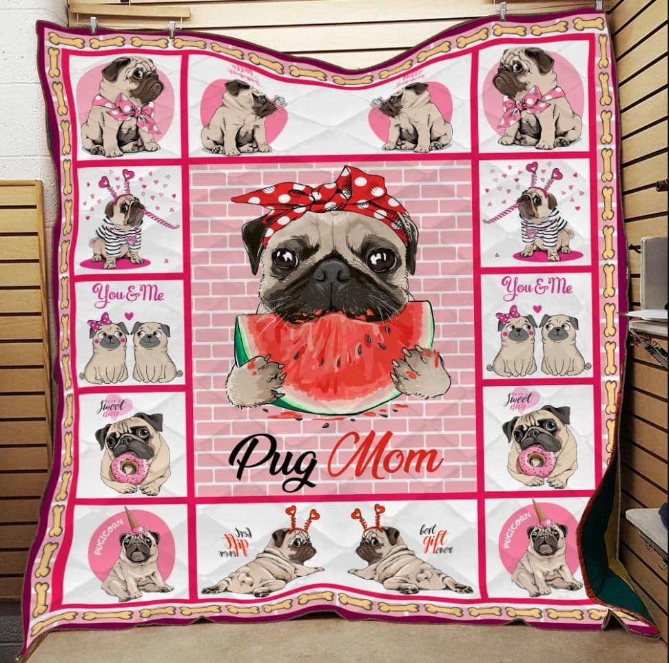Pug Pug And Watermelon Quilt Blanket DHC020120777TD