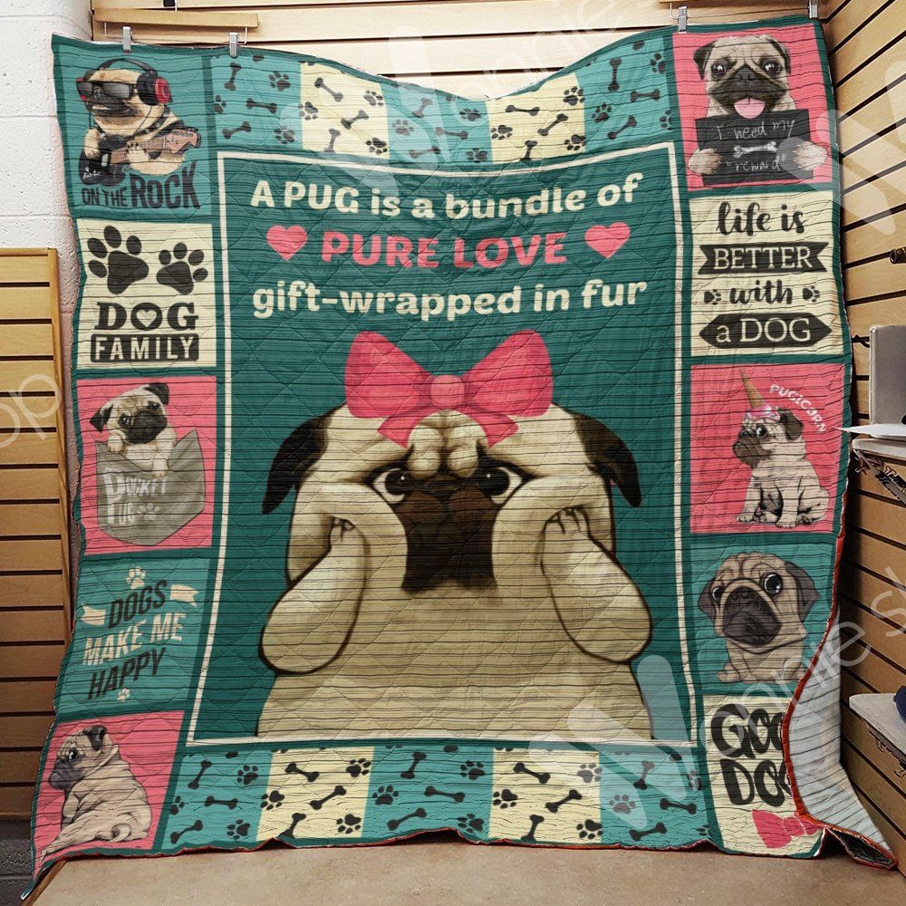 Pug Pug On The Rock Quilt Blanket Christmas Christmas Gifts Merry Christmas Holiday Gifts Gift Dhc03011174Dd