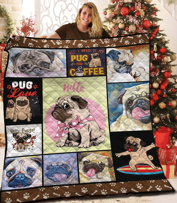Pug Pugs Are Friends Quilt Blanket Dhc04011645Dd