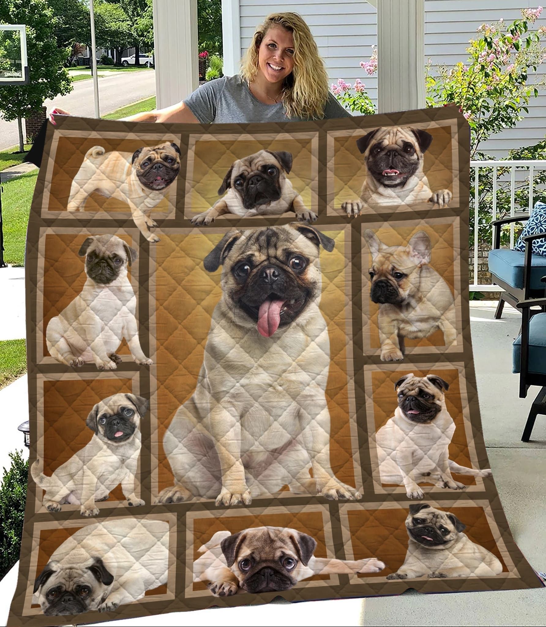 Pug Qug Pug Quilt Blanket Christmas Christmas Gifts Merry Christmas Holiday Gifts Gift Dhc03011312Dd