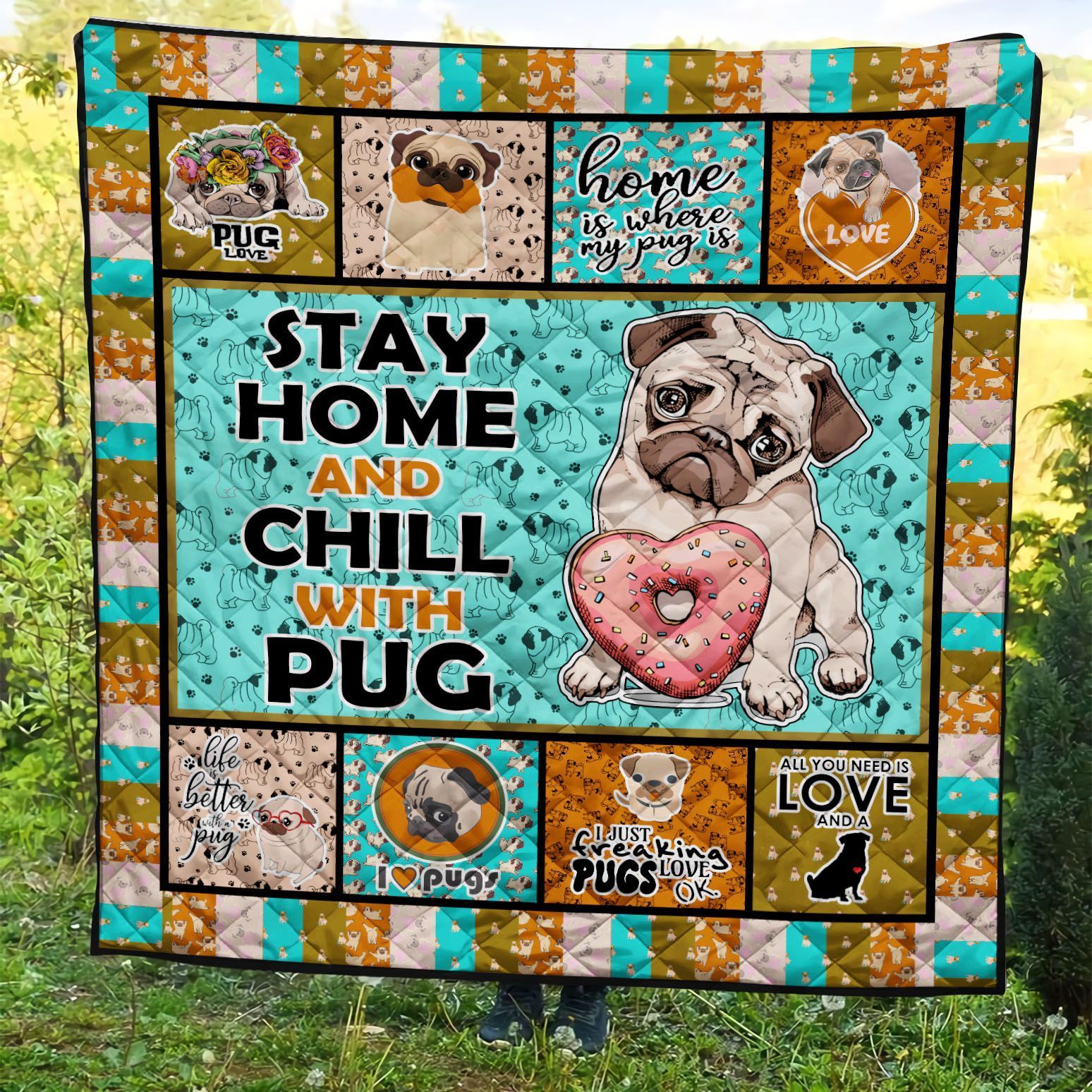 Pug Quilt Blanket BBB070514HT