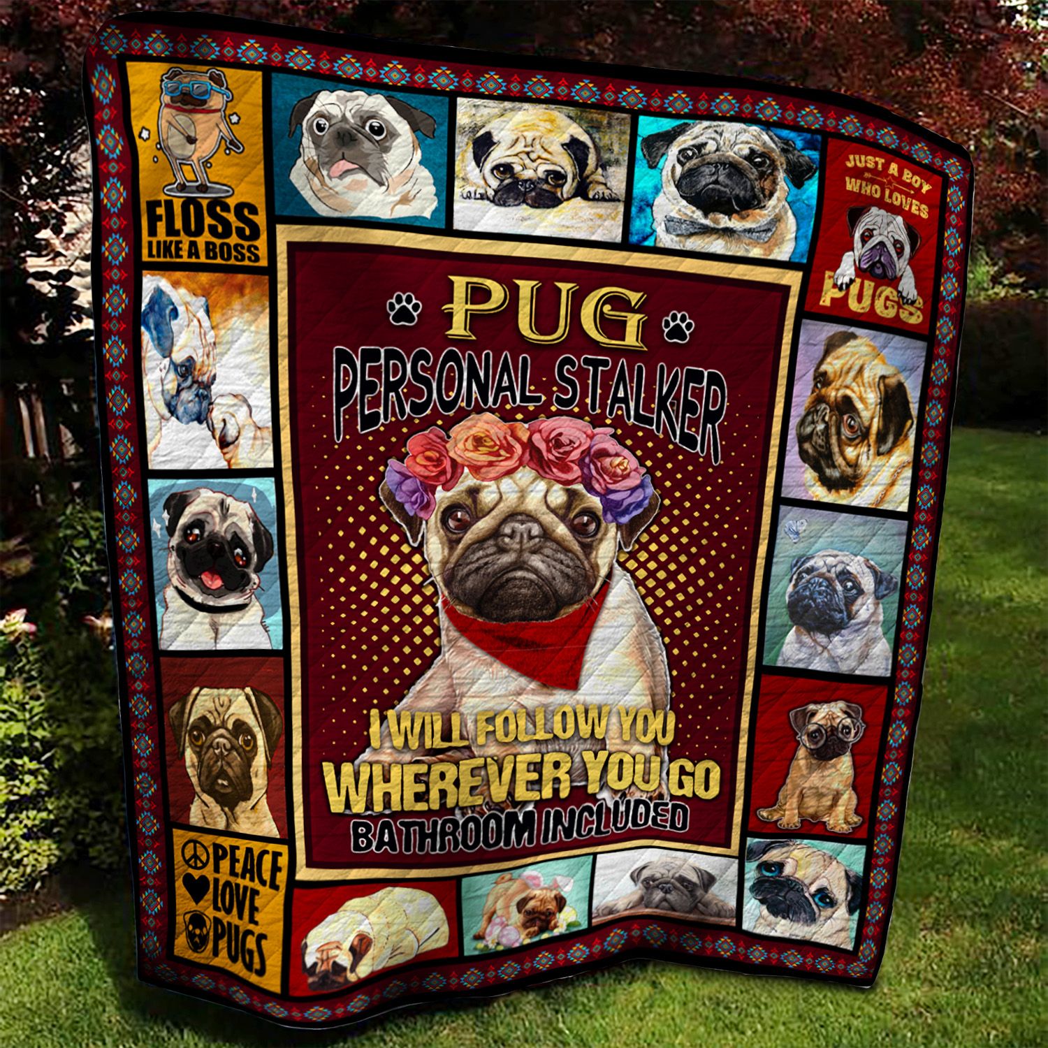 Pug Quilt Blanket BBB110615MH