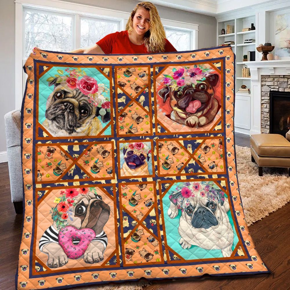 Pug Quilt Blanket BBB240228HT