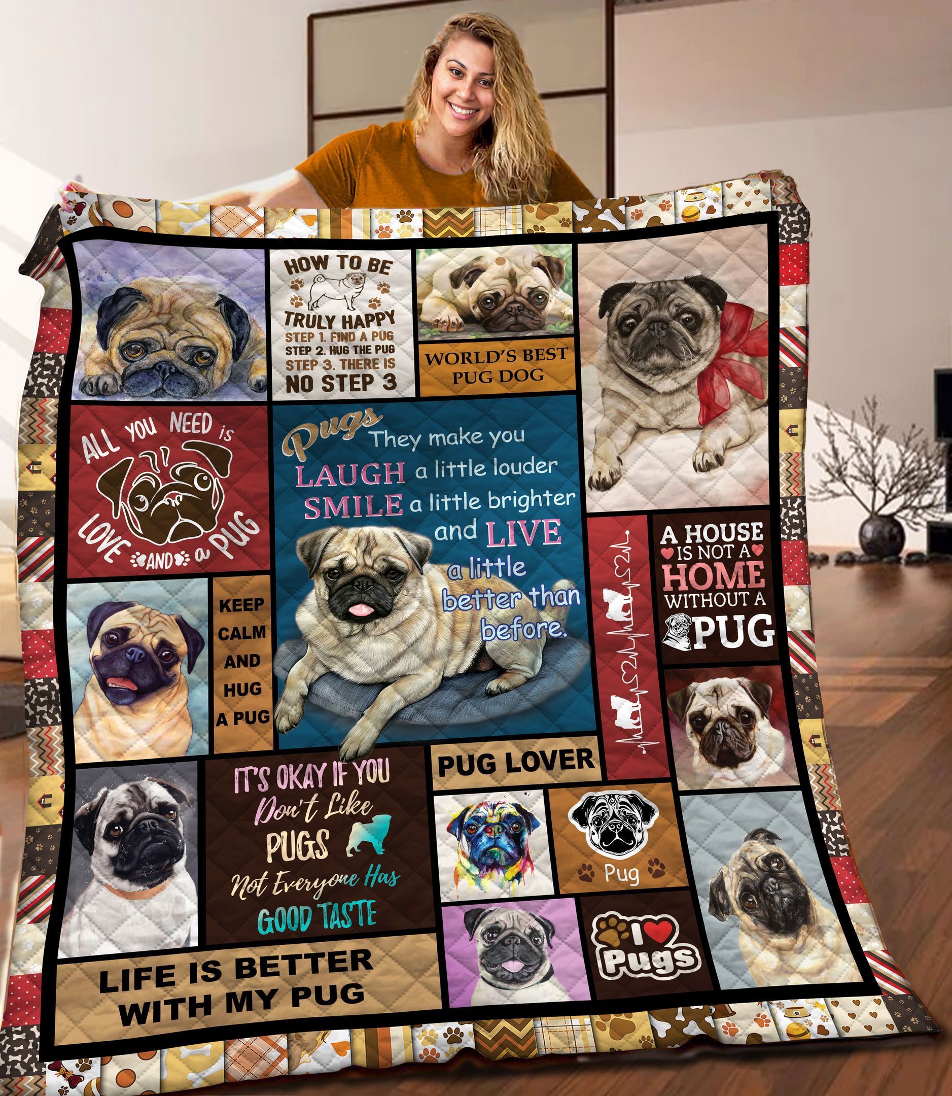 Pug Quilt Blanket C9B050304TA