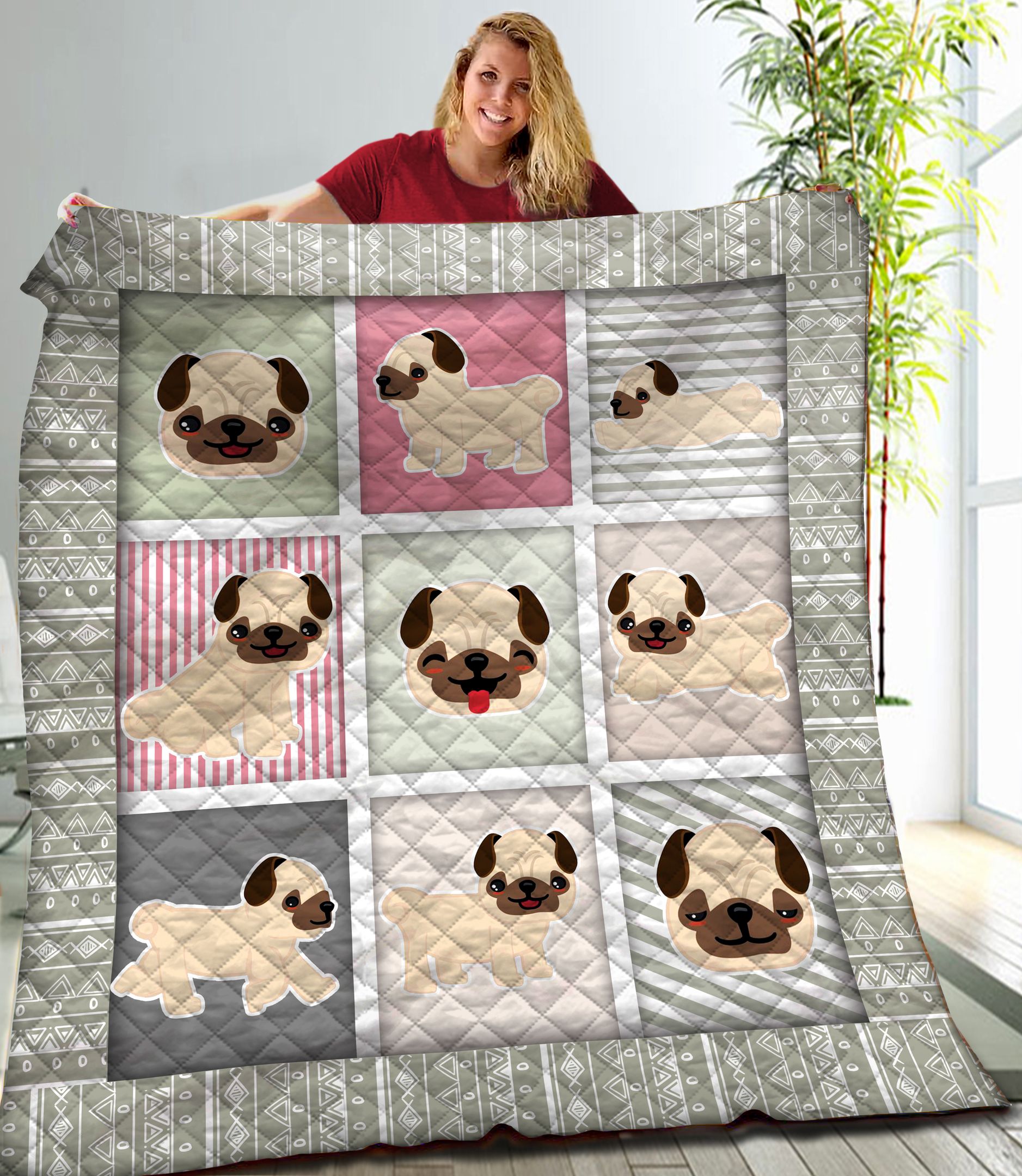 Pug Quilt Blanket C9B210221NM