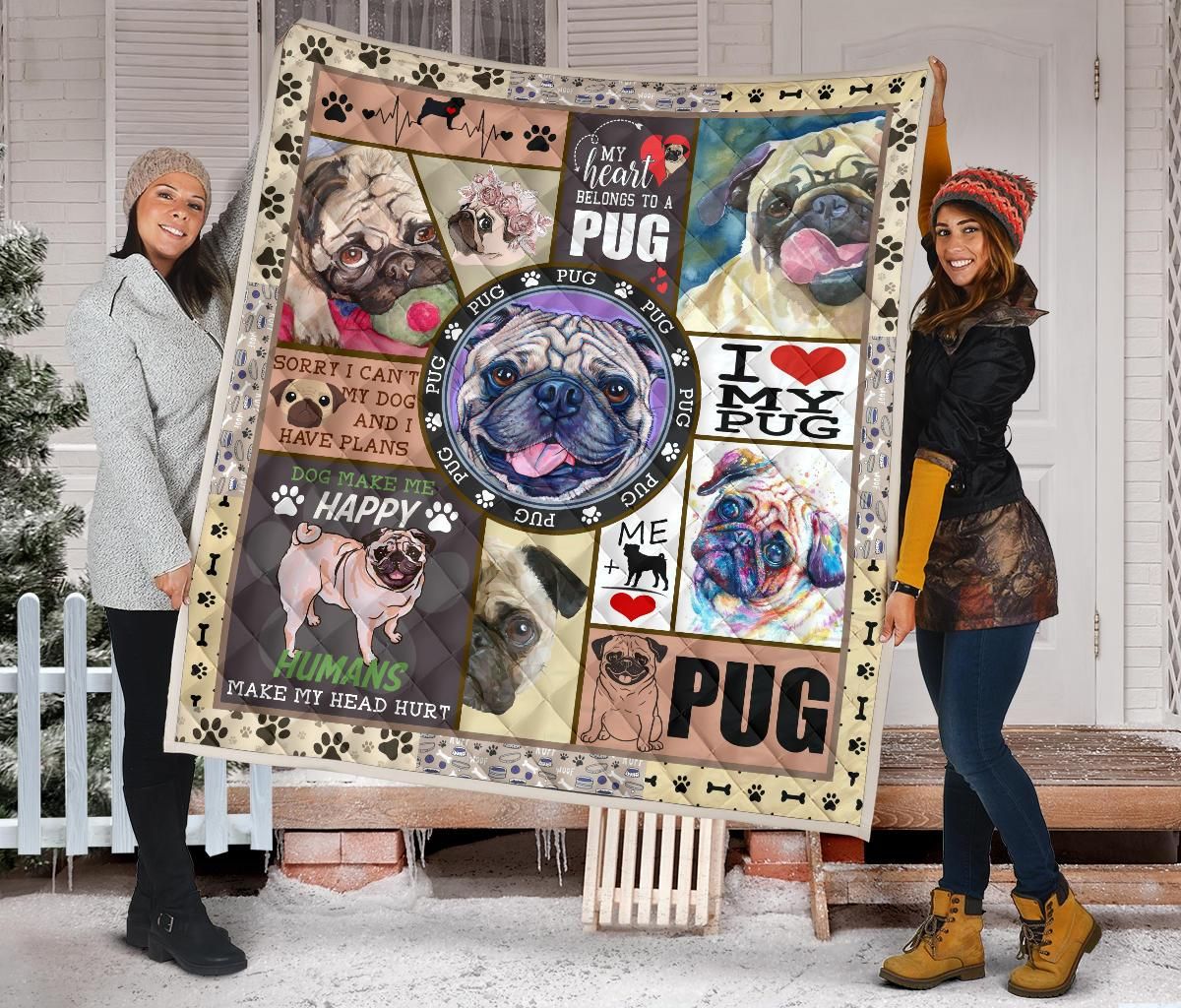 Pug Quilt Blanket Dhc09121604Dd